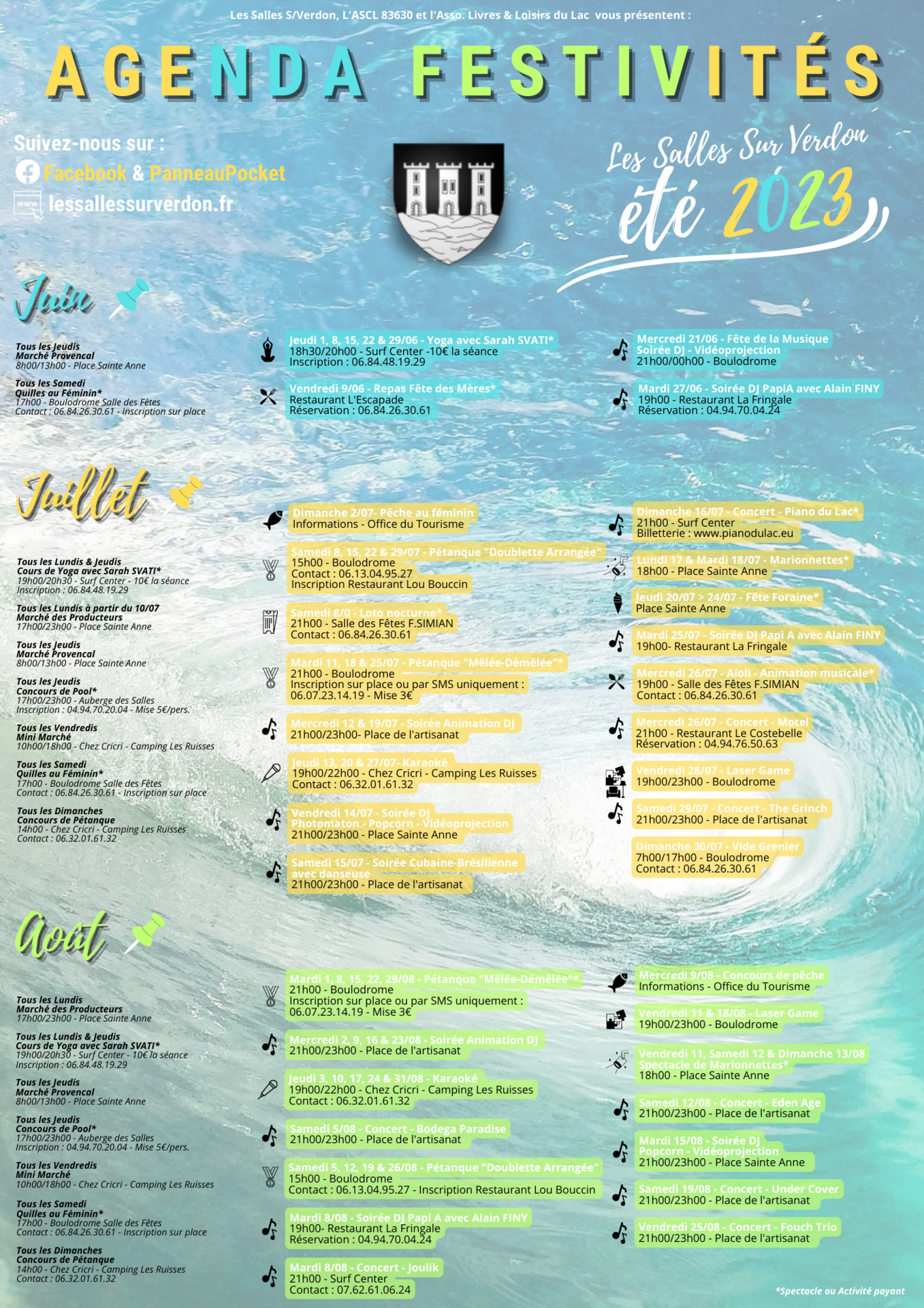 Agenda des festivités 2023
